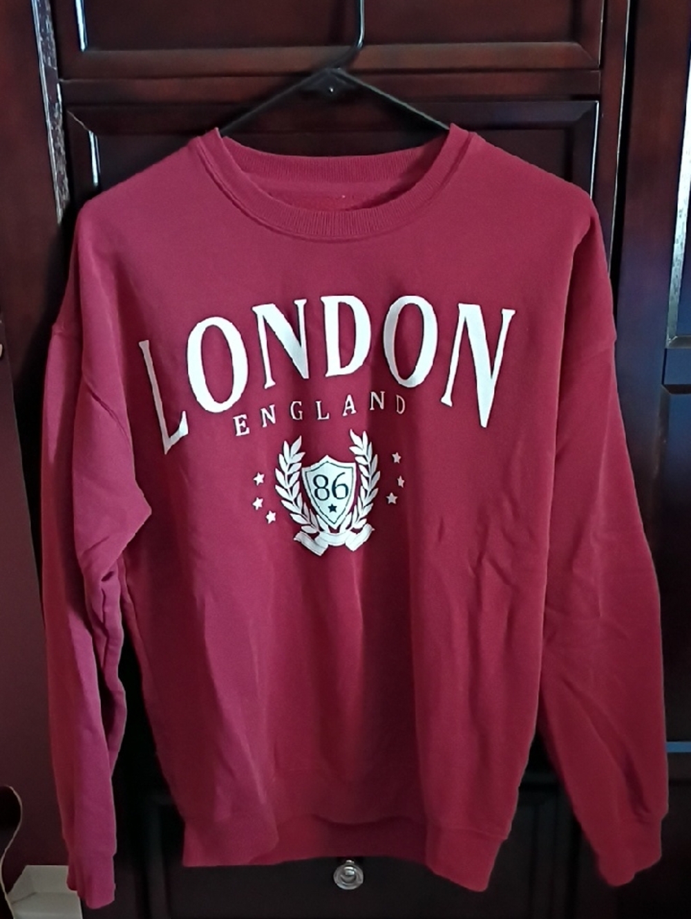 London England Maroon Crewneck Sweater